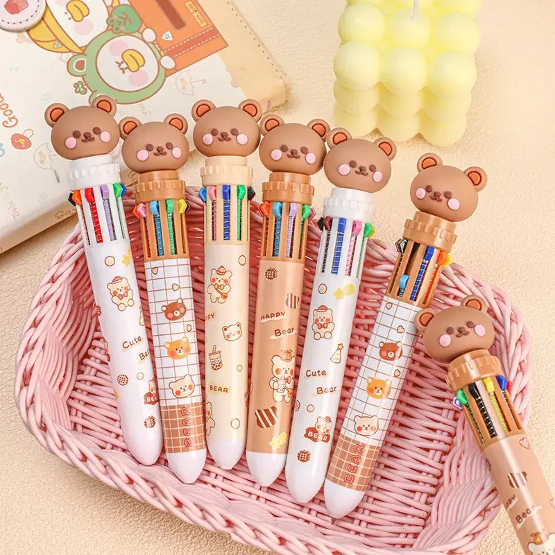 10 Colour Teddy Bear Pen (4 Designs)