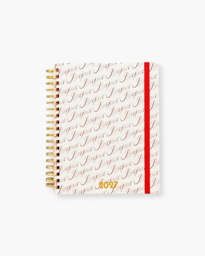 12-Month Annual Planner Large 2027 - Bonjour Ivory