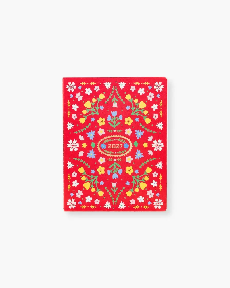 12-Month Monthly Planner 2027 - Red Scandinavian Floral