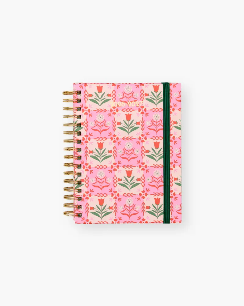 17-Month Planner [2026/2027] Medium - Pink Tile Floral