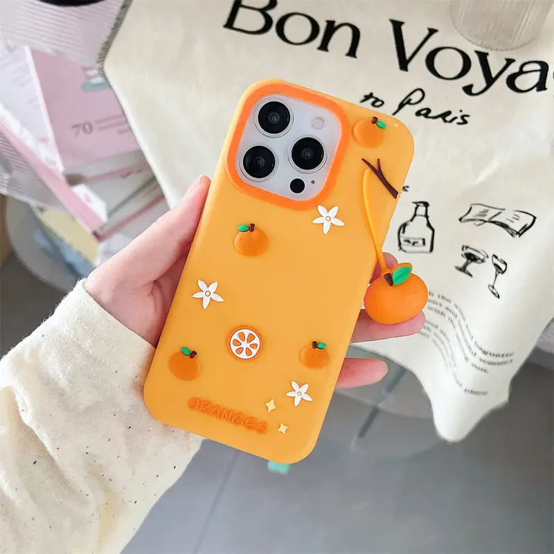 3D Orange Pattern iPhone Case