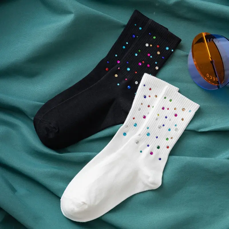 3D Sparkle Gem Crew Socks (2 colours)