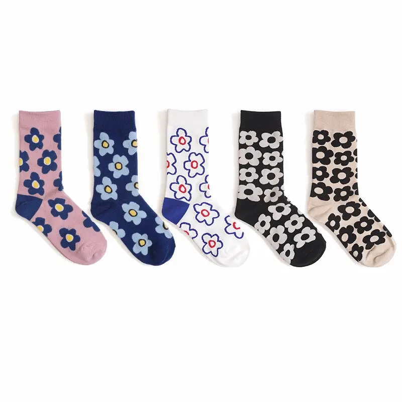 60s Pop Flower Crew Socks (5 Colours)