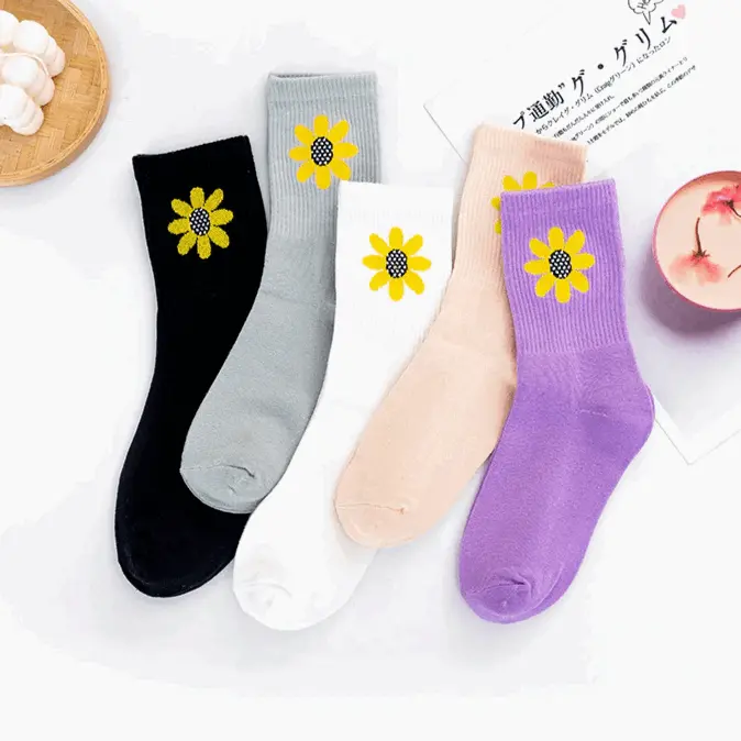 60s Sunflower Crew Socks (5 Colours)