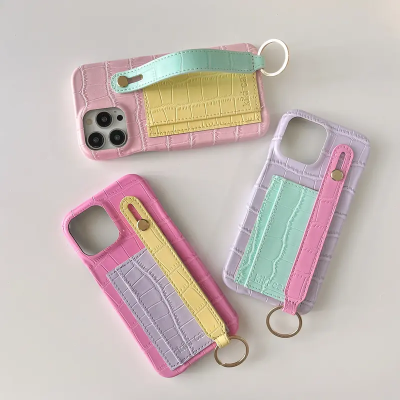 80 Pastels Crocodile Patchwork iPhone Case