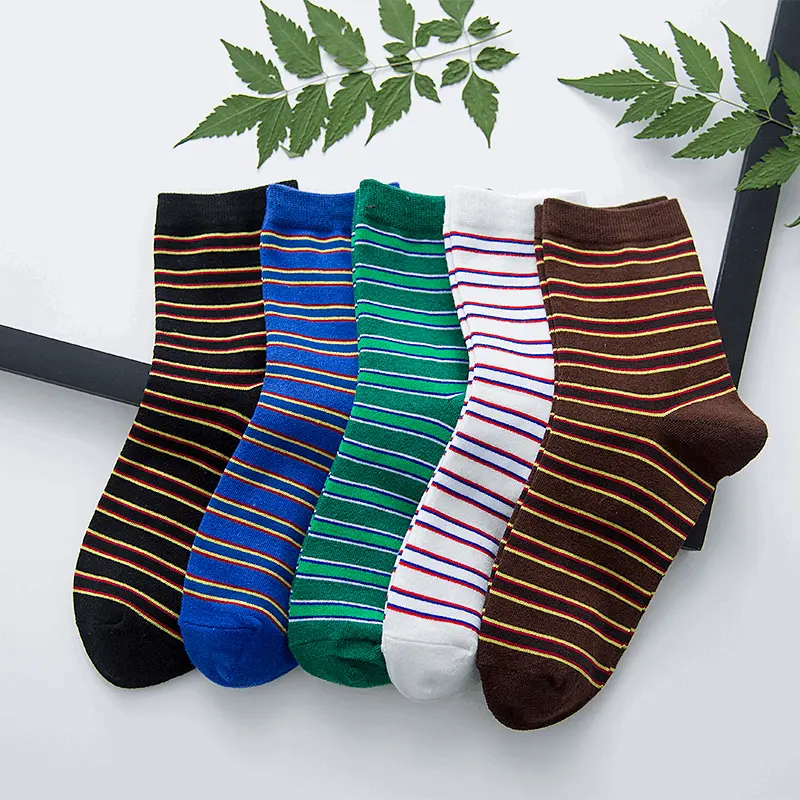 80s Suburbia Striped Crew Socks (5 colours)