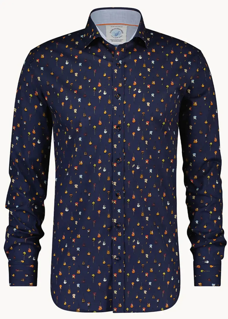 A Fish Named Fred Guitars Shirt Navy