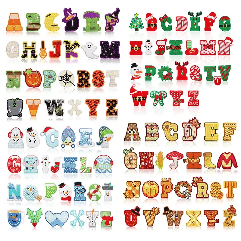 A to Z Embroidered Iron-On Patch Set (Set of 26)