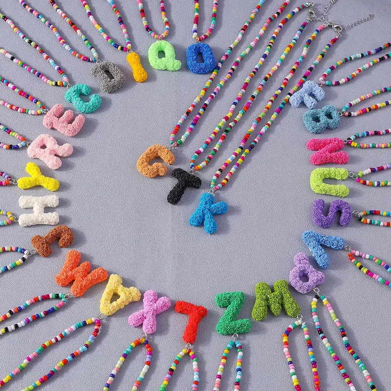 A to Z Floral Letter Initial Necklace (26 Designs)