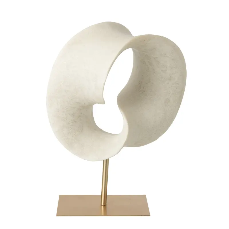 Abstracte Decoratie Hars Wit/Goud Large J-Line