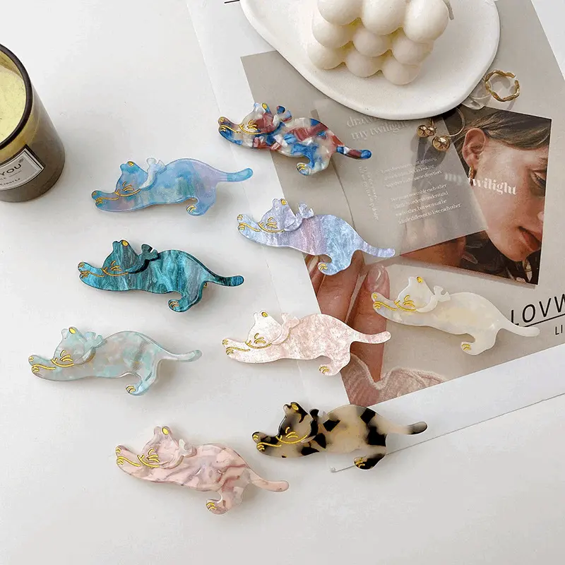 Acrylic Cat Duckbill Hair Clip (9 Designs)