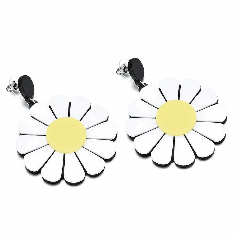 Acrylic Daisy Earrings