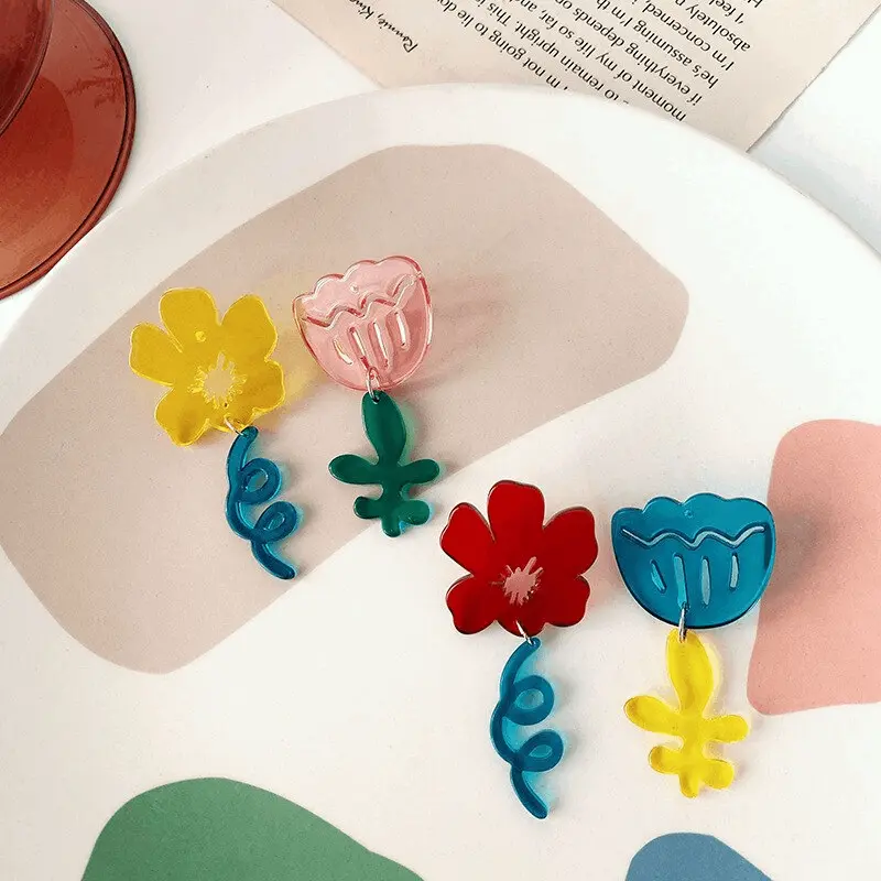 Acrylic Flower Earrings (4 Designs)