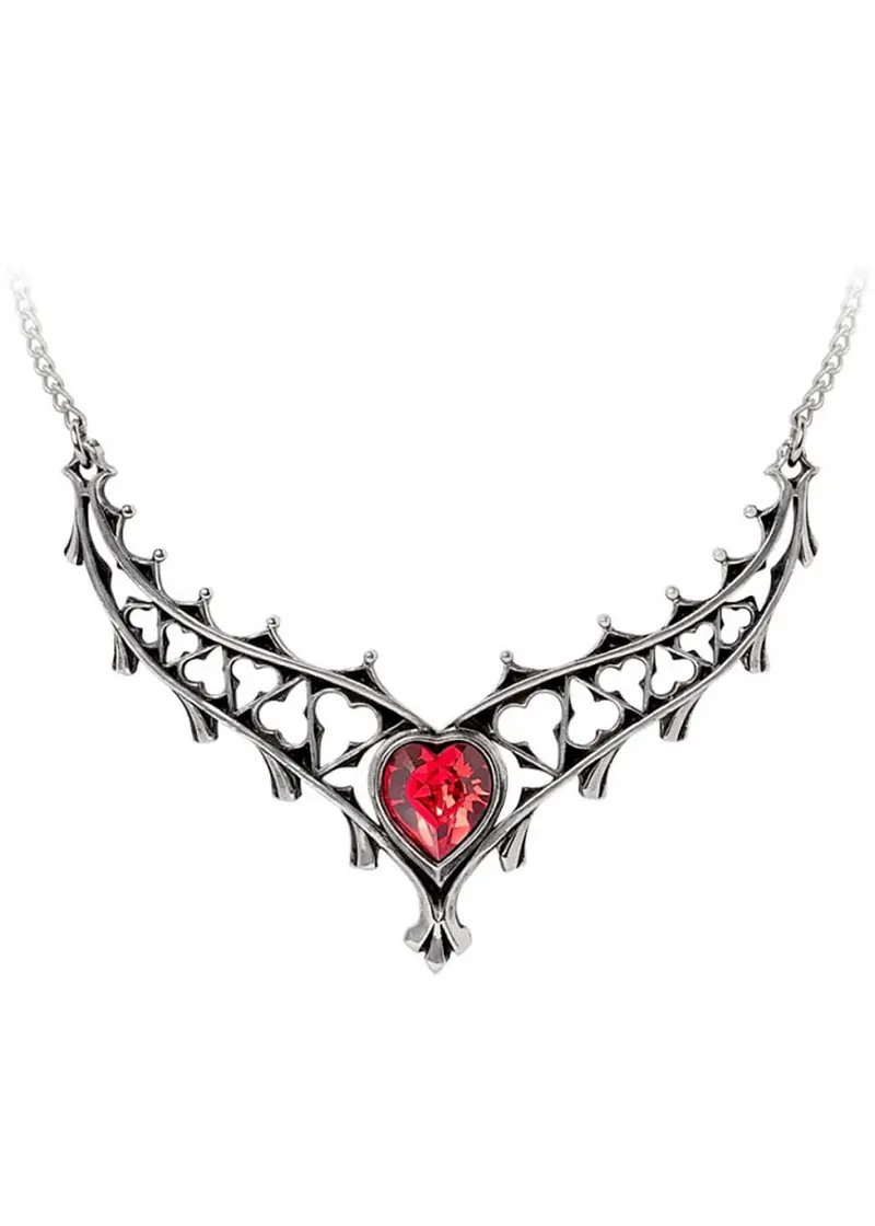 Alchemy Elizabethan Heart Necklace Red