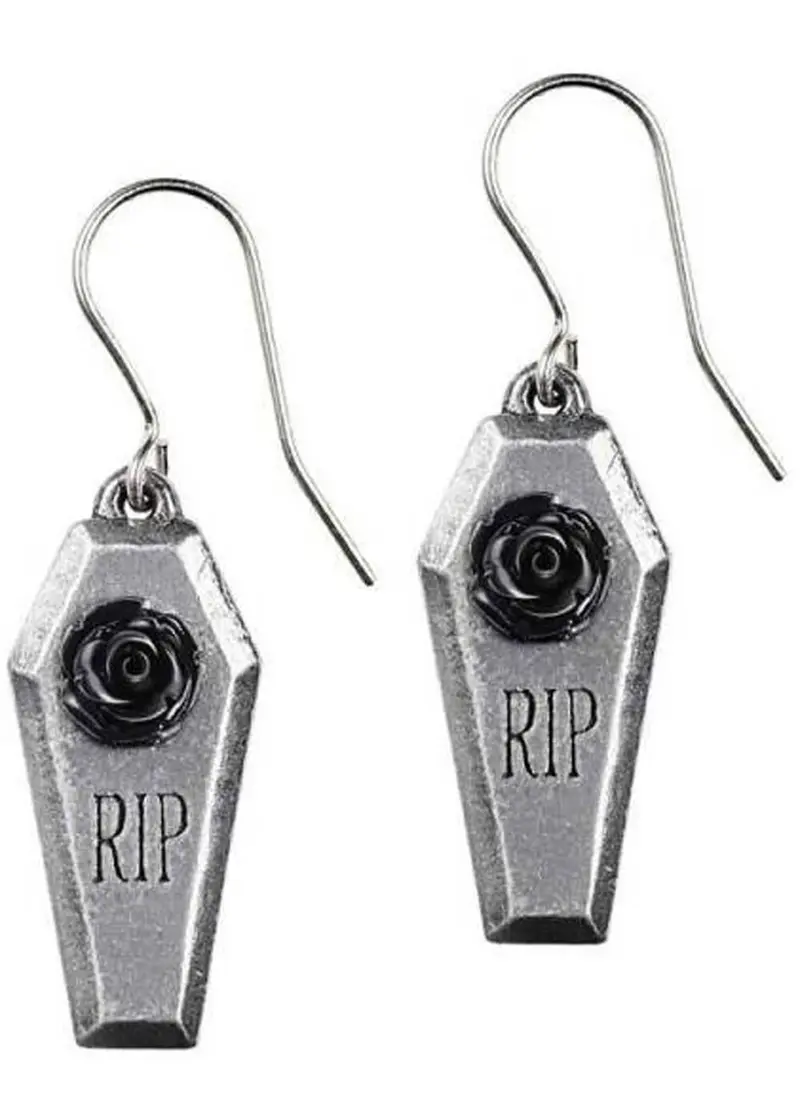 Alchemy RIP Rose Coffin Earrings
