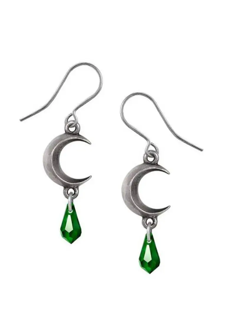 Alchemy Tears of the Moon Green Earrings