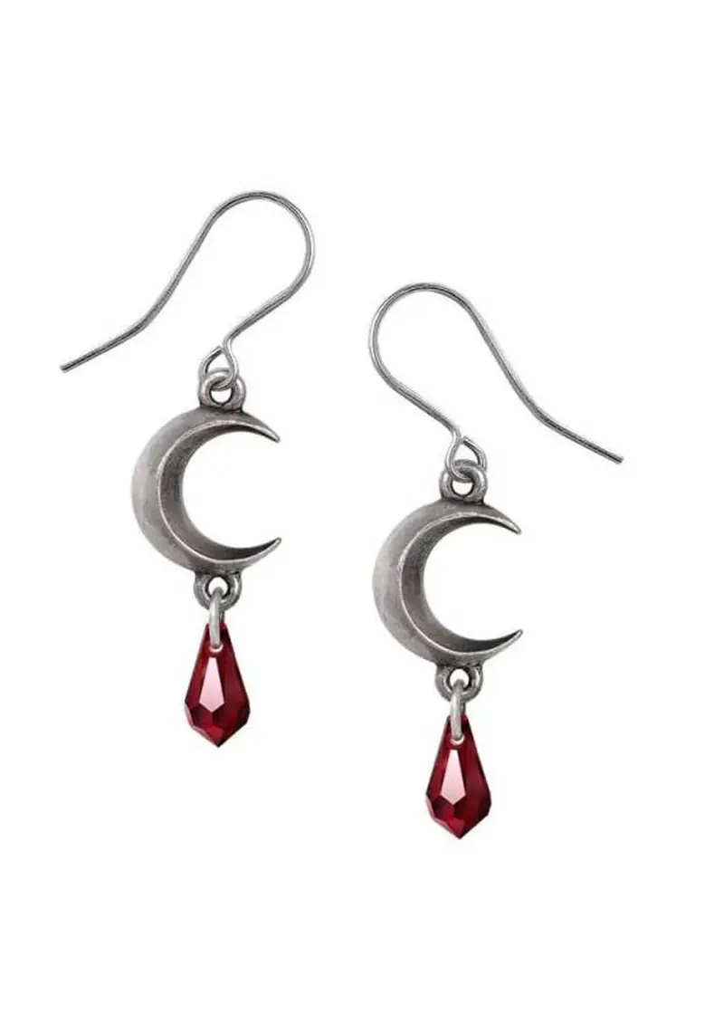 Alchemy Tears of the Moon Red Earrings