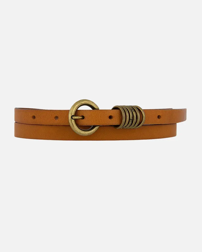 Alie │ Smalle Leren Riem met Ringen