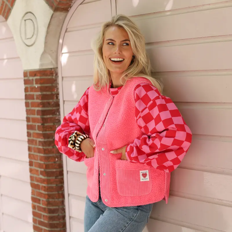 Anastasa teddy gilet pink lemonade