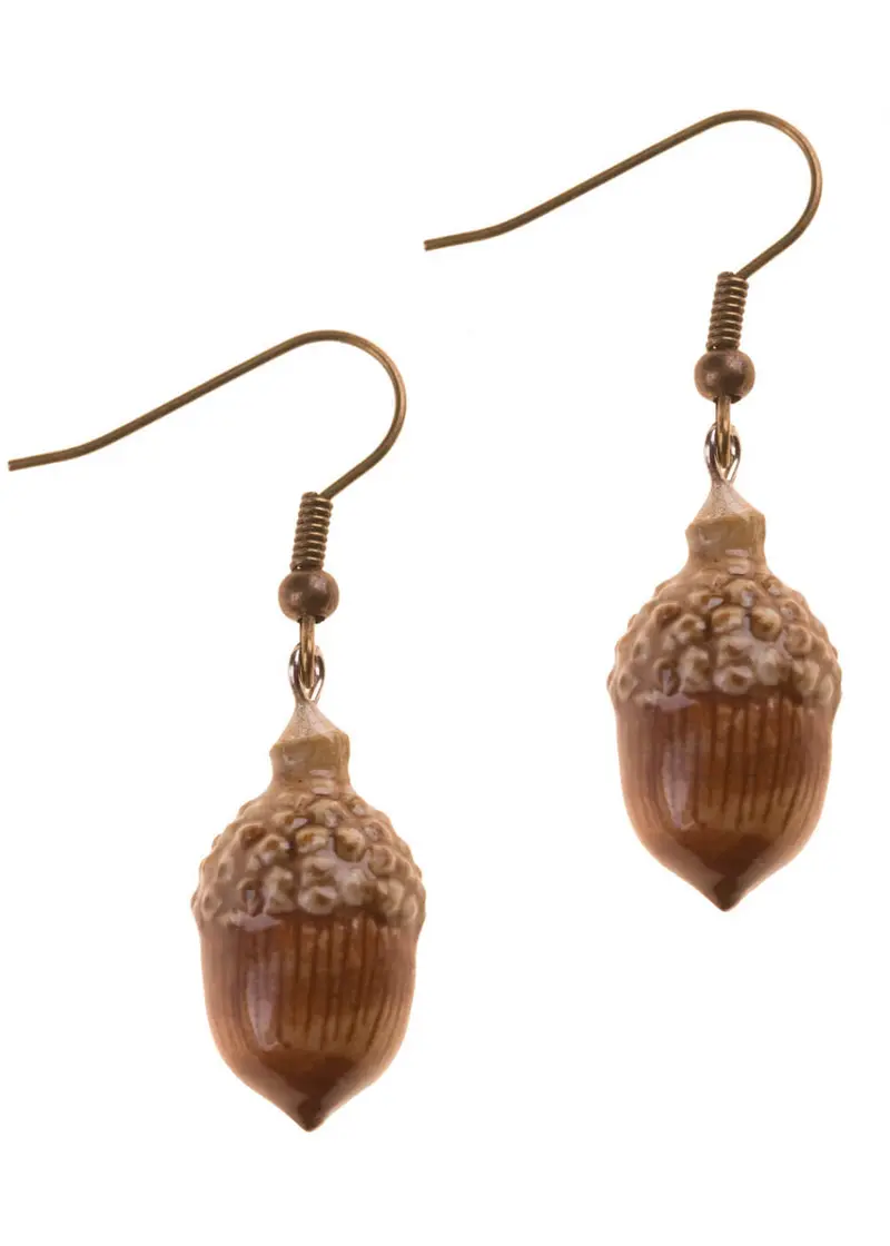 And Mary Acorn Earrings Brown
