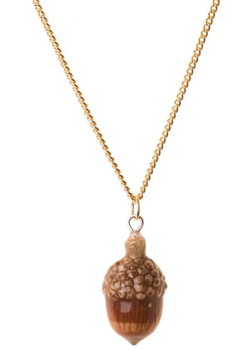 And Mary Acorn Necklace Brown