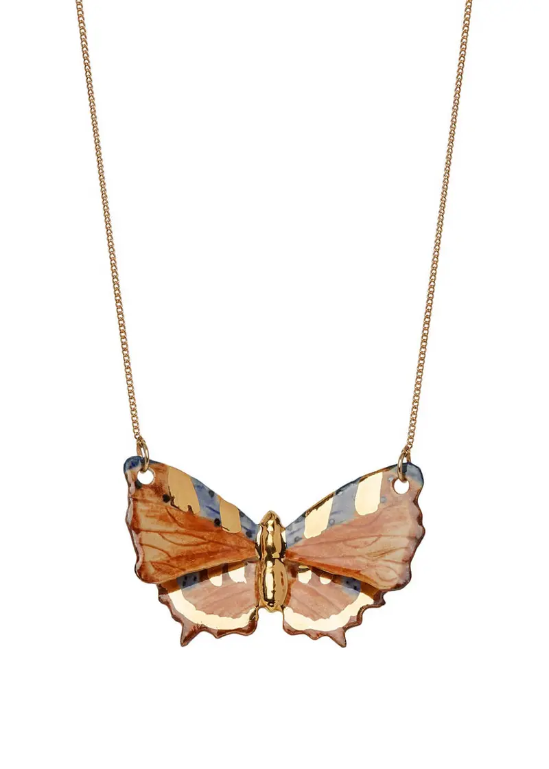 And Mary Woodland Butterfly Necklace in Brown