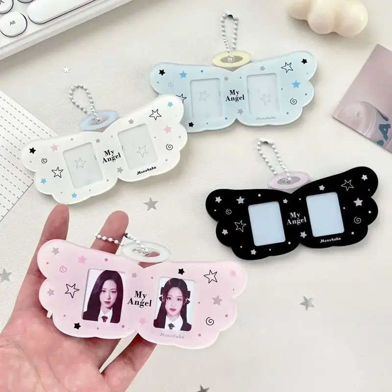 Angel Wings Couple ID Photo Frame Keychain
