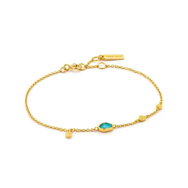 Ania Haie Goudkleurige mineal Glow Armband (Lengte