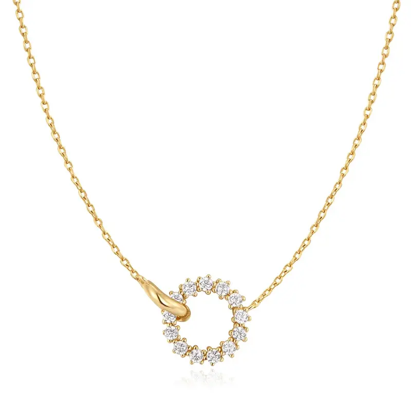 ANIA HAIE Miss Twinkle | Gold Interlinked Circles Pavé Necklace