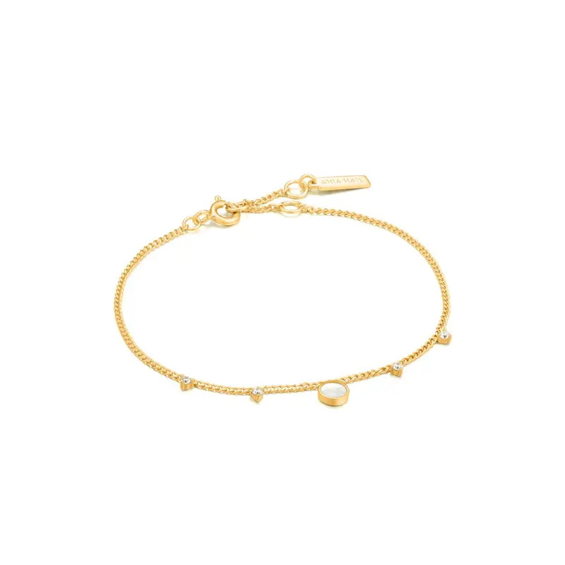 Ania Haie Mother of Pearl Drop Disc Bracelet (Lengte