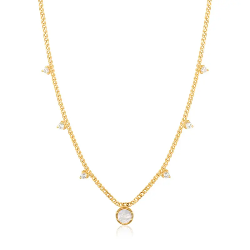 Ania Haie Mother of Pearl Drop Disc Necklace