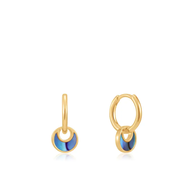 Ania Haie Tidal Abalone Crescent Huggie Earrings (18x11MM)