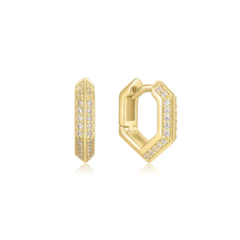ANIA HAIE Trailblazer | Sparkling Shield Hoop Earring