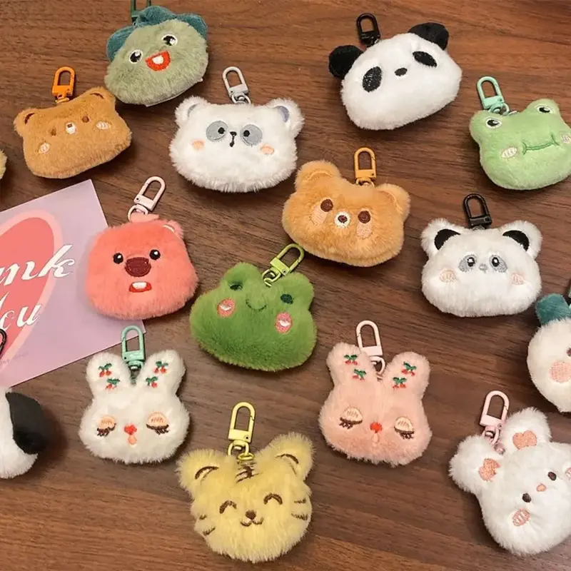 Animal Face Plush Clip-On Charm