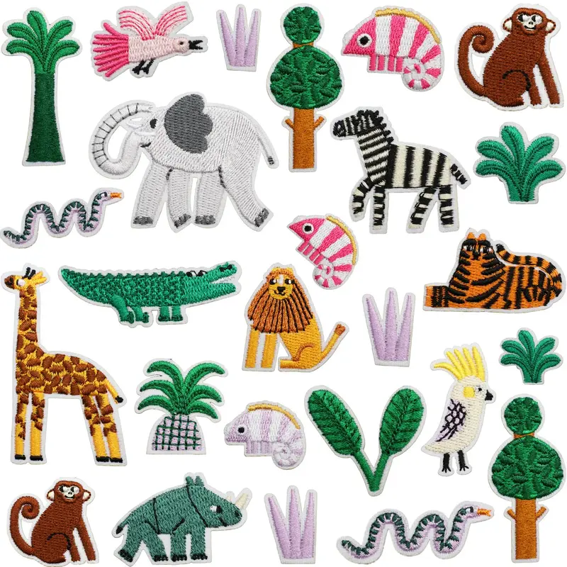 Animal Jungle Embroidered Iron-On Patch