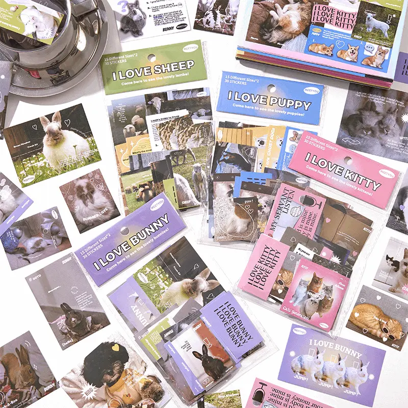 Animal Love Sticker Sets (30 Stickers)