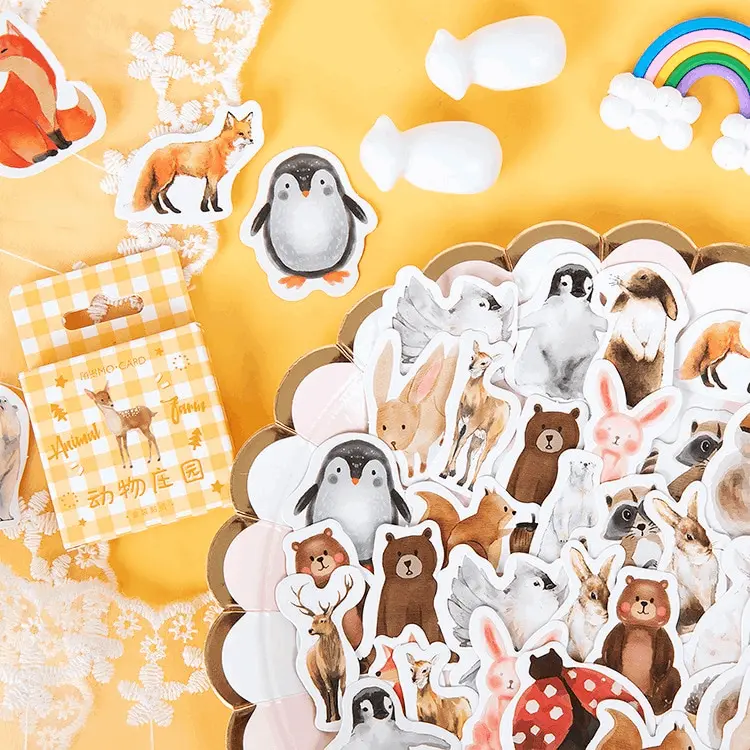 Animal Sticker Set (45 Stickers)