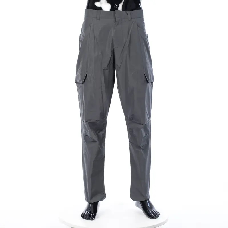 Anthracite Gray Technical Cotton Ripstop Cargo Pants