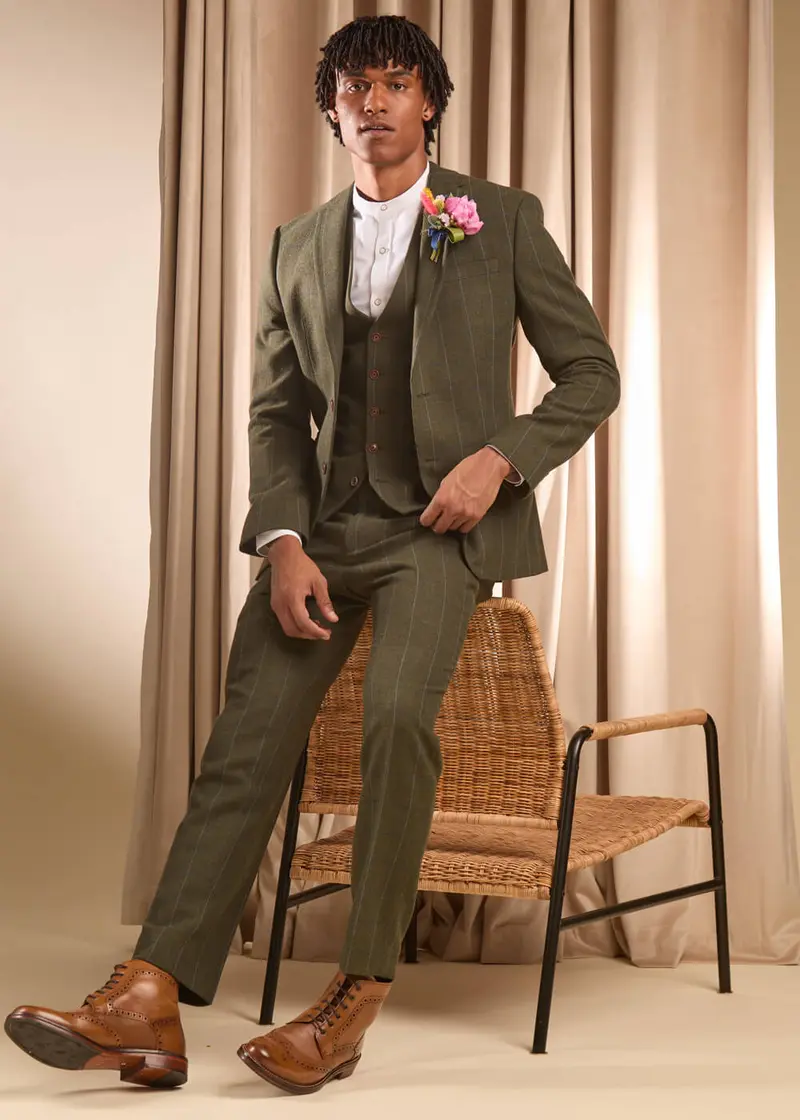 Antique Rogue Hooper Check Tweed Trousers Green Blue
