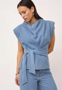 Anto Pleat Top Denim