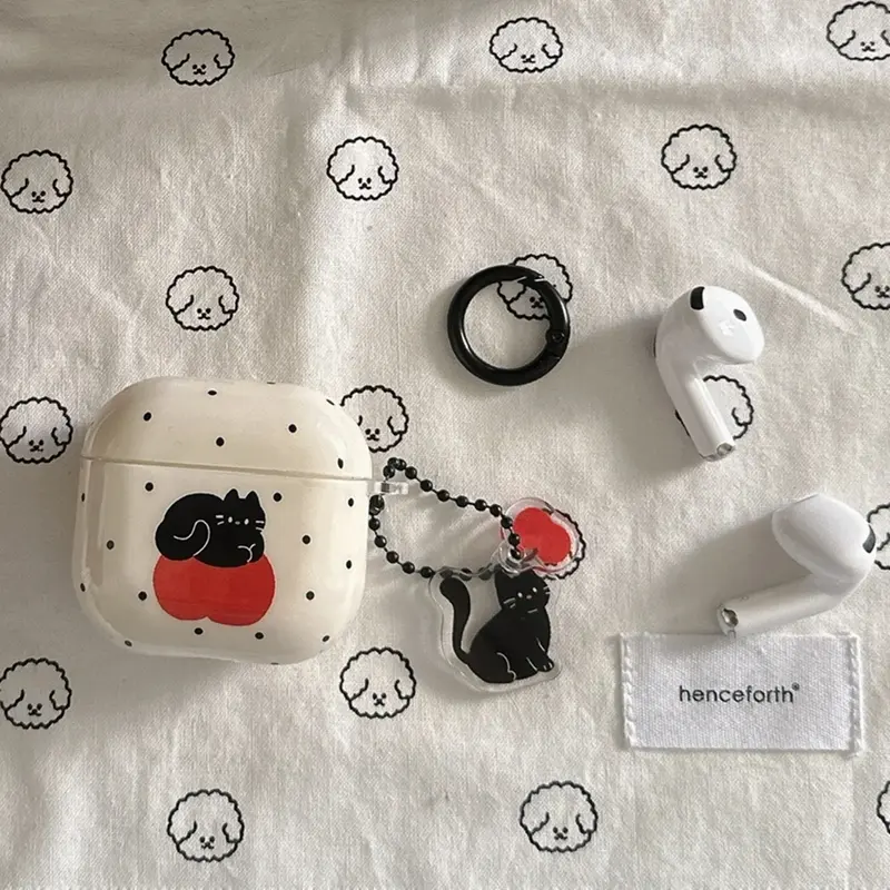 Apple Cat AirPods Charger Case Cover with Cat Charm