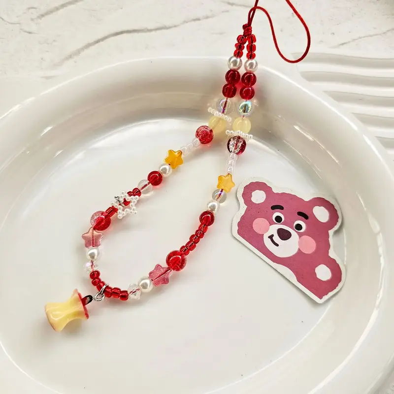 Apple Core Star Beaded Wrist Strap
