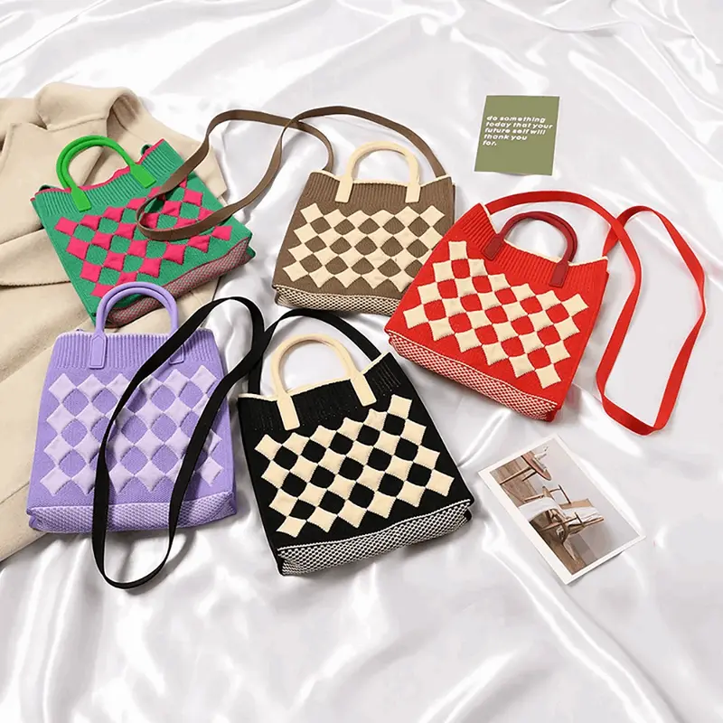 Argyle Knitted Mini Bags (5 Colours)