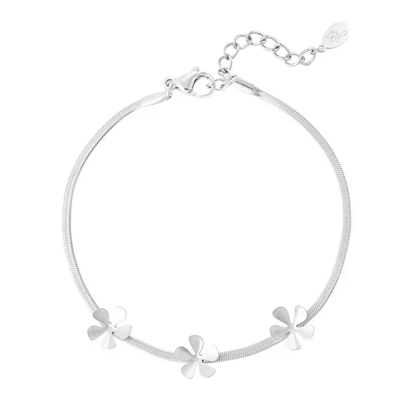 Armband Basic Bloemetjes zilver