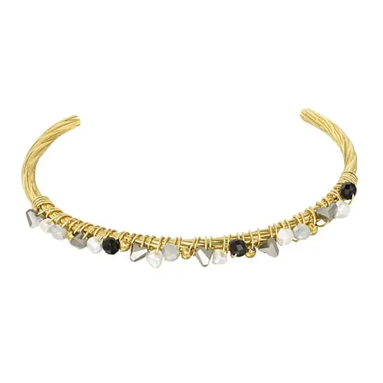 Armband Beady Bangle goud zwart