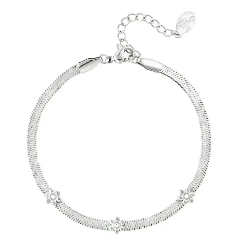 Armband Bloemetjes zilver