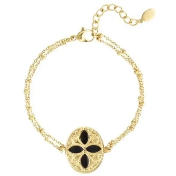 Armband dubbel vintage bedel goud