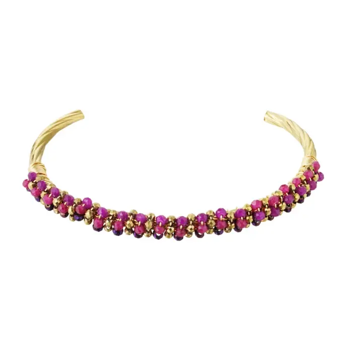 Armband Fiesta goud fuchsia