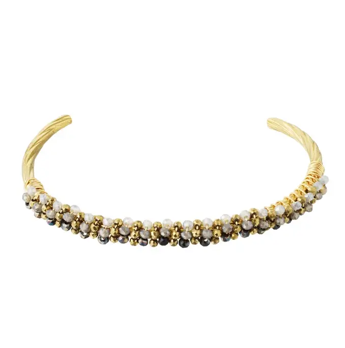 Armband Fiesta goud zwart grijs