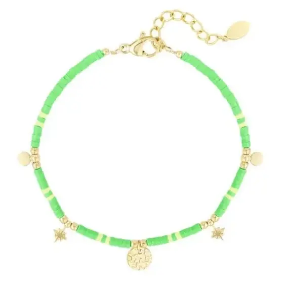 Armband kralen en bedels Hematiet groen goud